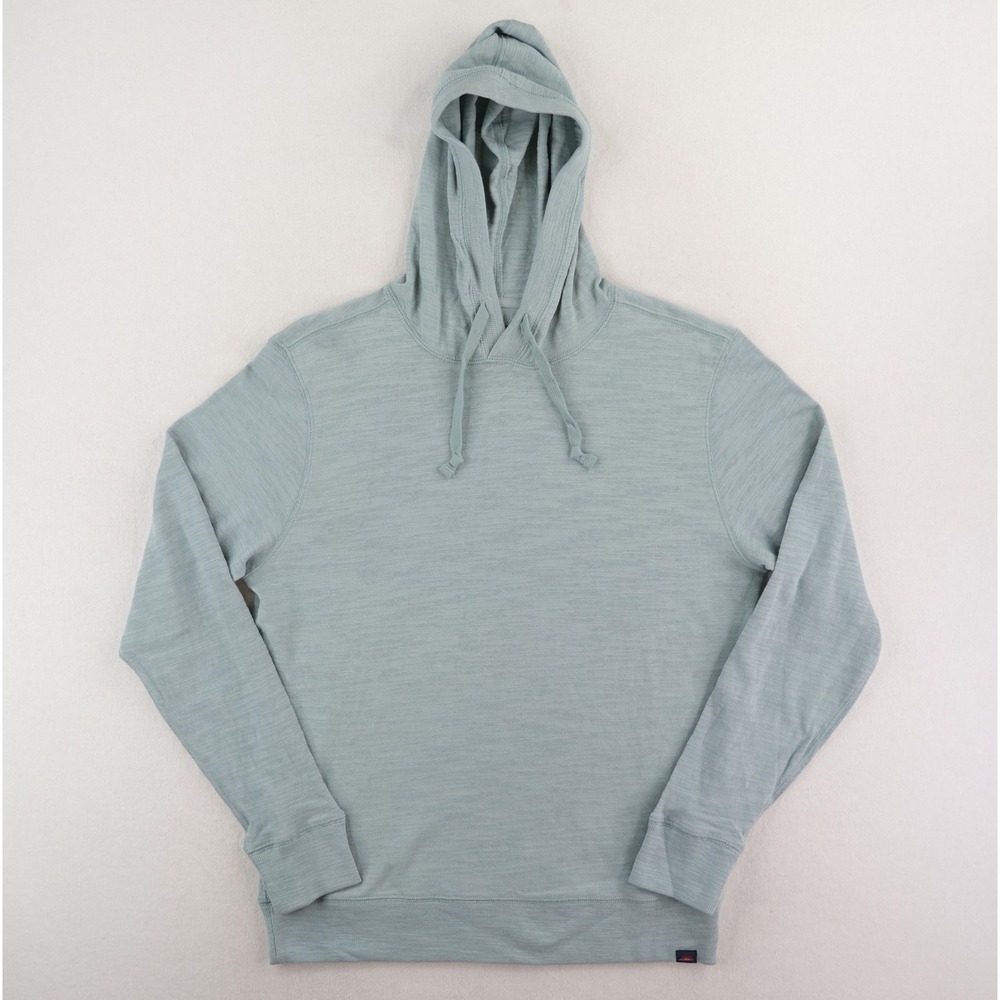 Faherty Sunwashed Organic Hoodie Mens Medium Green Slub Pullover Lightweight